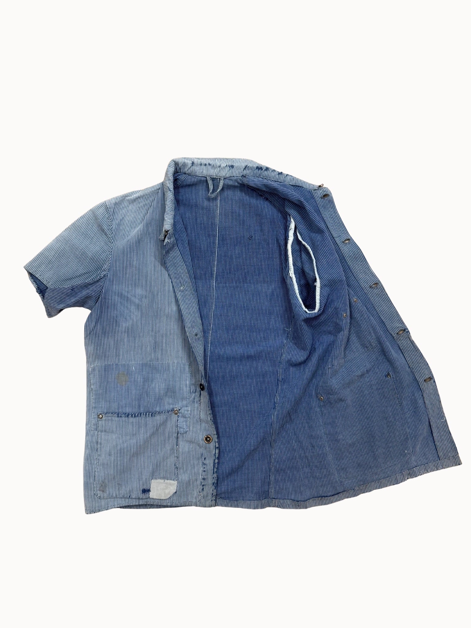 Work Jacket — Hickory Stripe Chemisette, 1930s/40s - Shinka