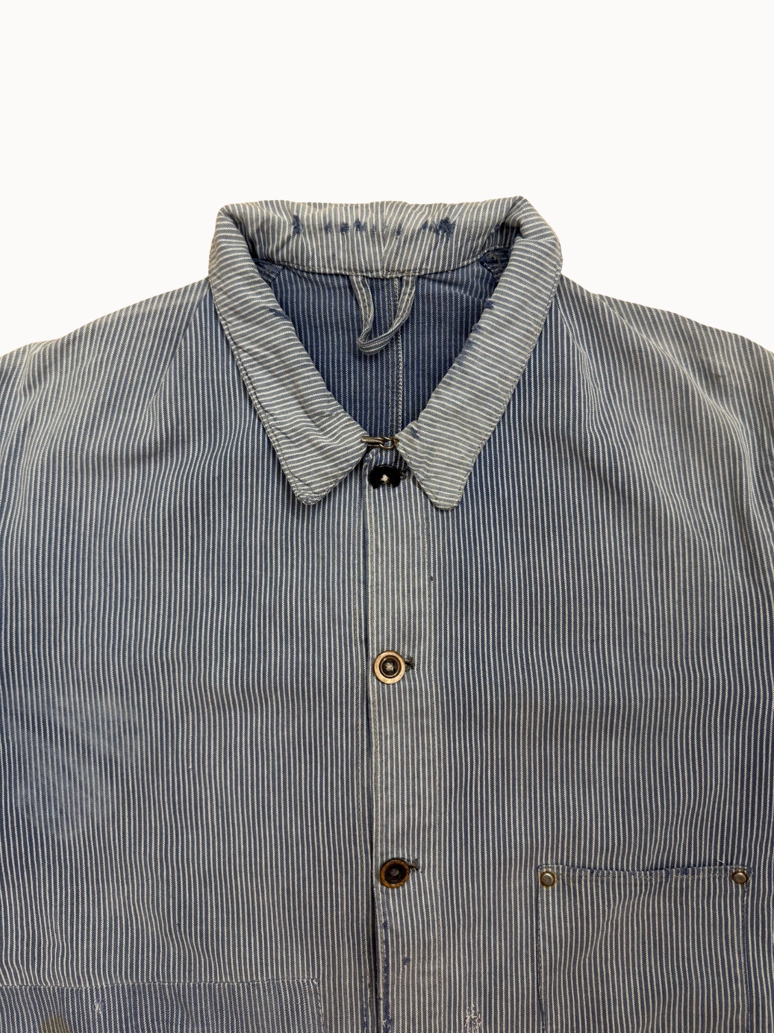 Work Jacket — Hickory Stripe Chemisette, 1930s/40s - Shinka