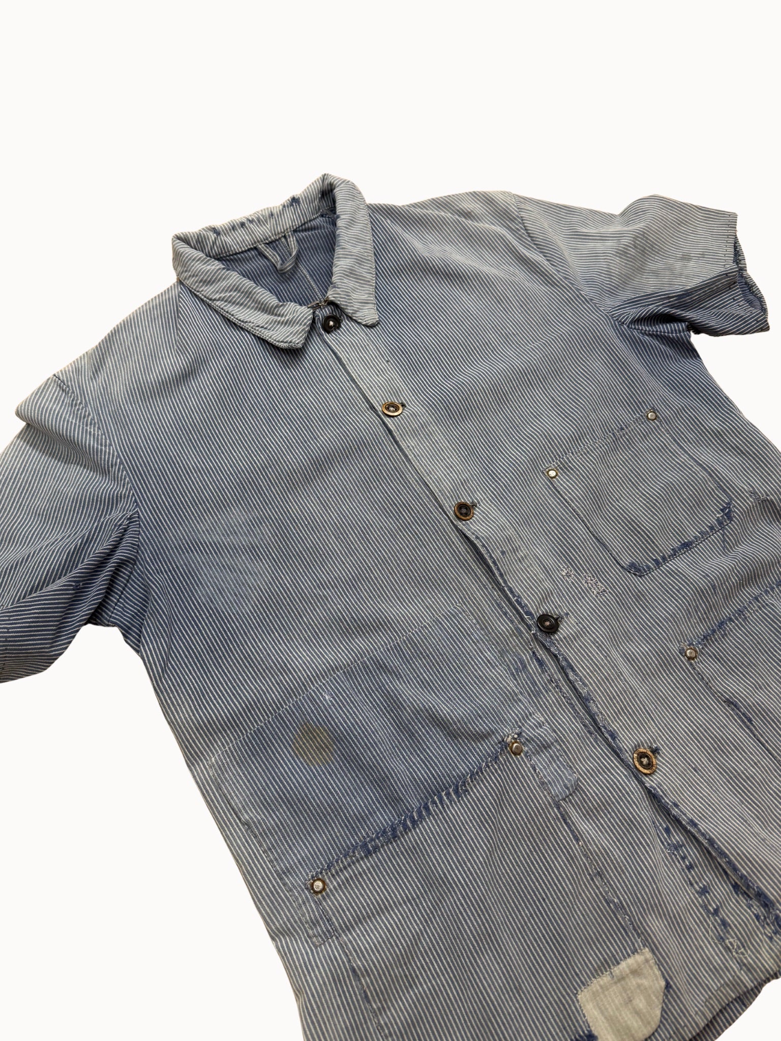 Work Jacket — Hickory Stripe Chemisette, 1930s/40s - Shinka